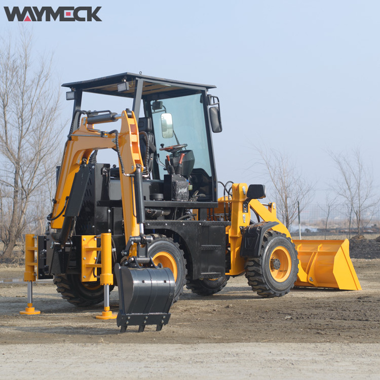 Waymeck 1 ton backhoe mini loader small size farm household backhoe excavator loader