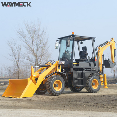 Waymeck 1 ton backhoe mini loader small size farm household backhoe excavator loader