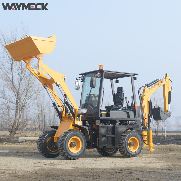 Waymeck 1 ton backhoe mini loader small size farm household backhoe excavator loader