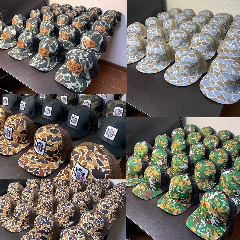 Custom Embroidery Leather Patch Fitted Baseball Caps Camo Trucker Hat Richardson 168 7 Panel Richardson 112 Trucker Hat