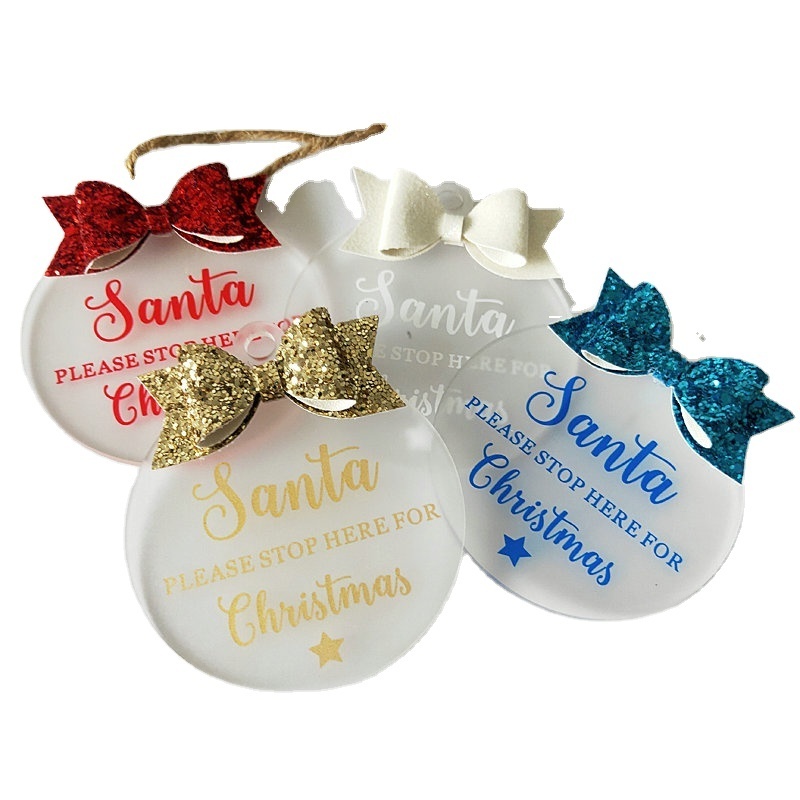 Beautiful Dull Polished Acrylic Round Christmas Ornaments