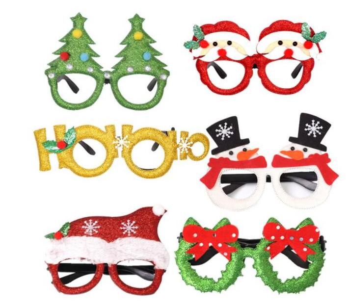 Christmas decorations adult kids toys Santa snowman antler glasses Christmas decorated glasses