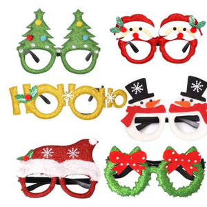 Christmas decorations adult kids toys Santa snowman antler glasses Christmas decorated glasses