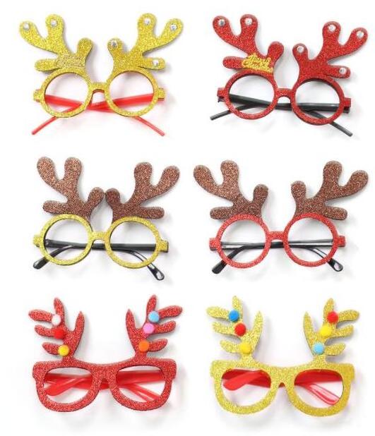 Christmas decorations adult kids toys Santa snowman antler glasses Christmas decorated glasses