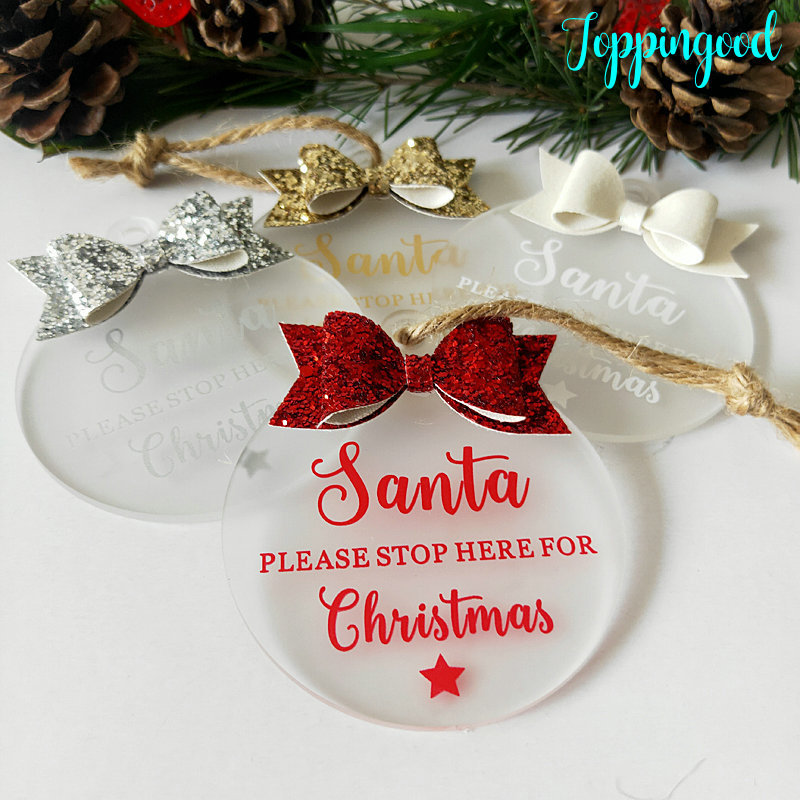 Beautiful Dull Polished Acrylic Round Christmas Ornaments