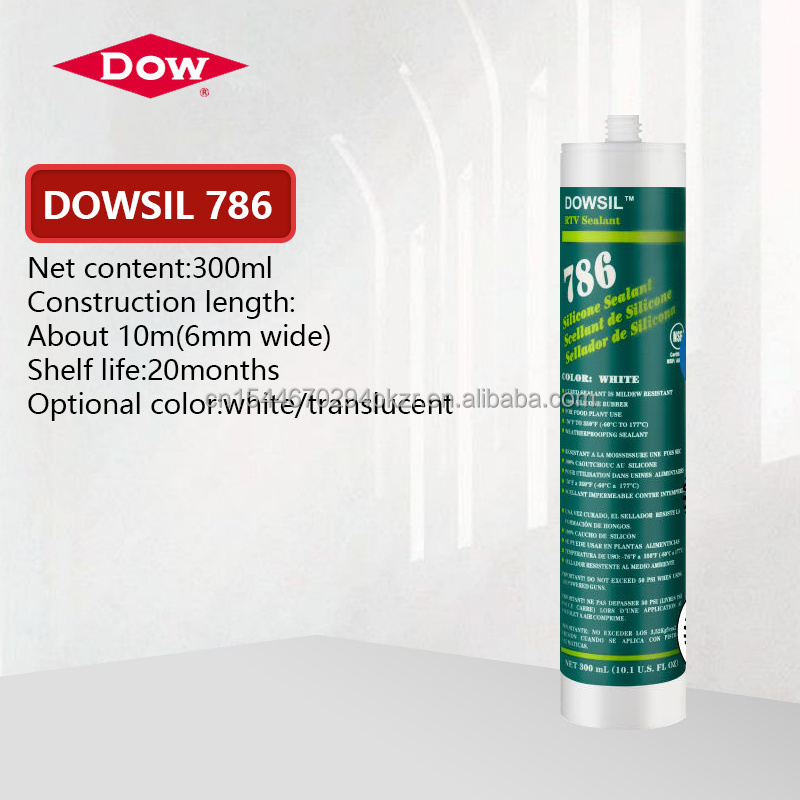 Dowsil 786   300ml  food contact level white transparent  mildew silicone sealant for kitchen bathroom