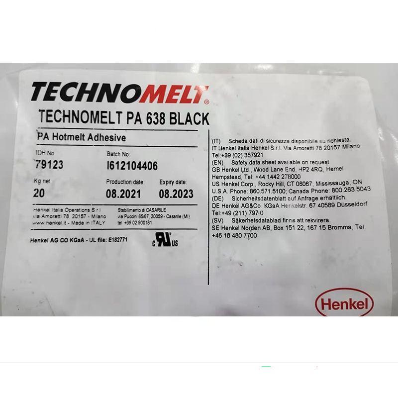 Henkel Technomelt PA 638 20kg black super glue OM 638 hot melt adhesive  for molding applications