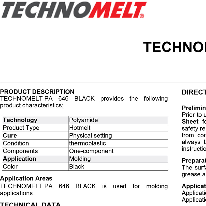 Technomelt PA646 Black Polyamide Premium Glue For Glass Hotmelt Adhesive for molding