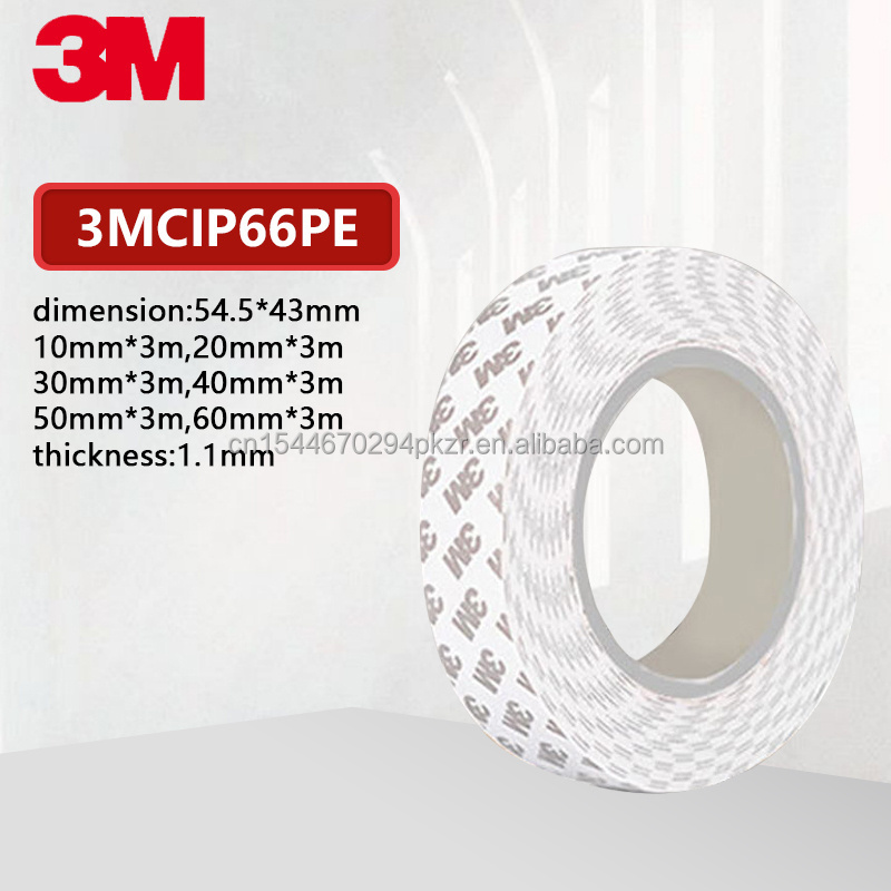 3M double-sided adhesive CIP66PE high viscosity nail free adhesive waterproof adhesive high temperature resistance  60mm*3m