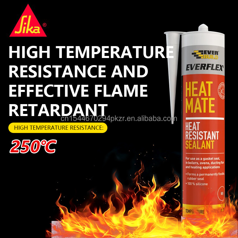 Sika Heat mate 295ml red black  high temperature resistance heat resistant sealant  silicone sealant for oven  fire place