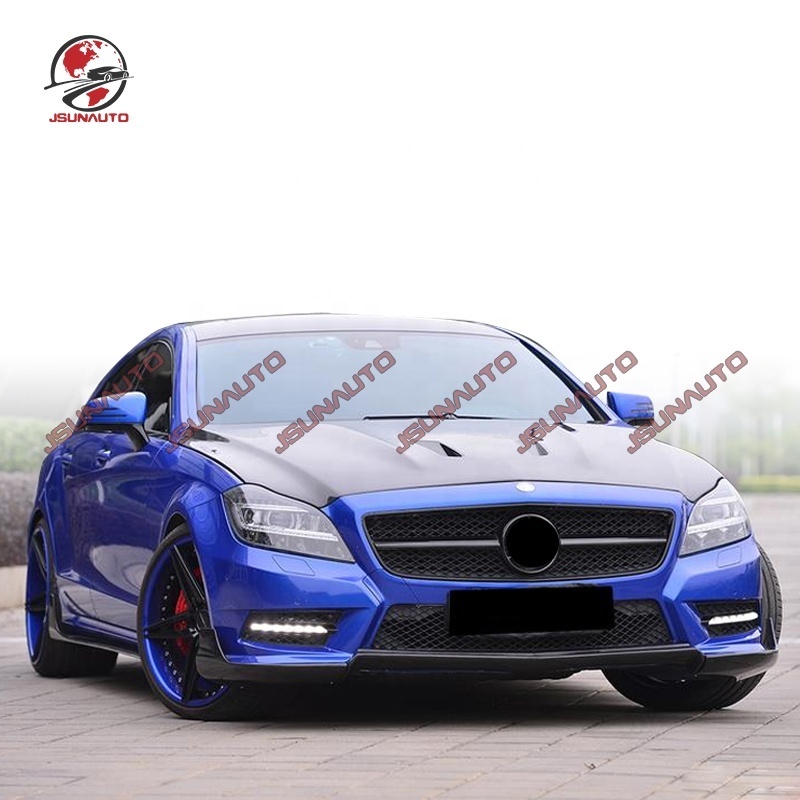 Car Bumper RT Style Carbon Fiber Front Bumper Splitter For Benz CLS63 CLS500 W218 Conversion Front Lip Diffuser