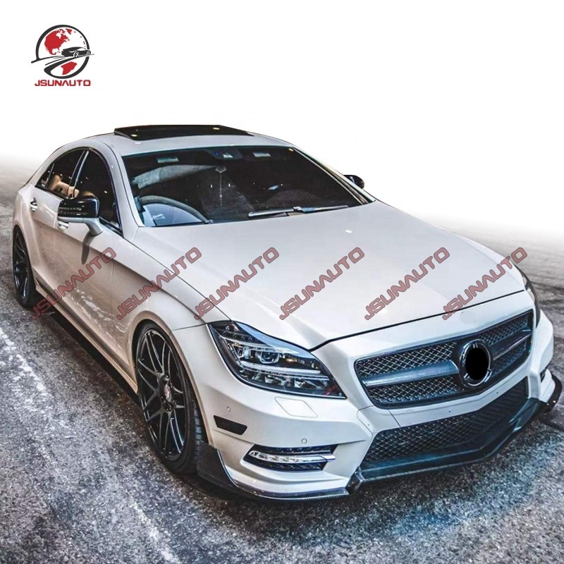 Car Bumper RT Style Carbon Fiber Front Bumper Splitter For Benz CLS63 CLS500 W218 Conversion Front Lip Diffuser