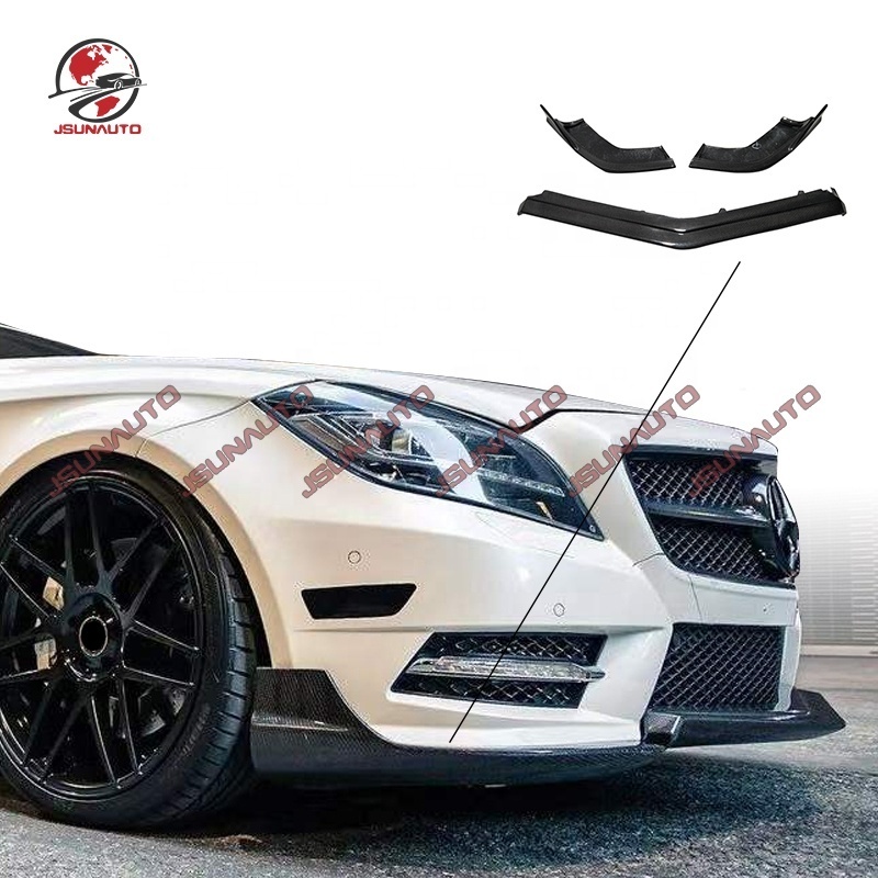 Car Bumper RT Style Carbon Fiber Front Bumper Splitter For Benz CLS63 CLS500 W218 Conversion Front Lip Diffuser