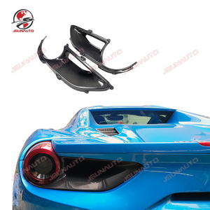 Dry Carbon Fiber Body Kit For Ferrari 488 Rear Bumper Tail Light Frame N Style Forged Carbon Tail Lamp Cover For 488 GTB/Spider