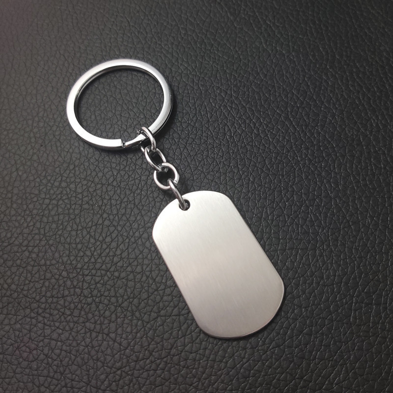 Custom Stainless Steel Dogtag Key Chain Keychain Laser Engraving Logo Blank Metal Dog Tag and Keychain