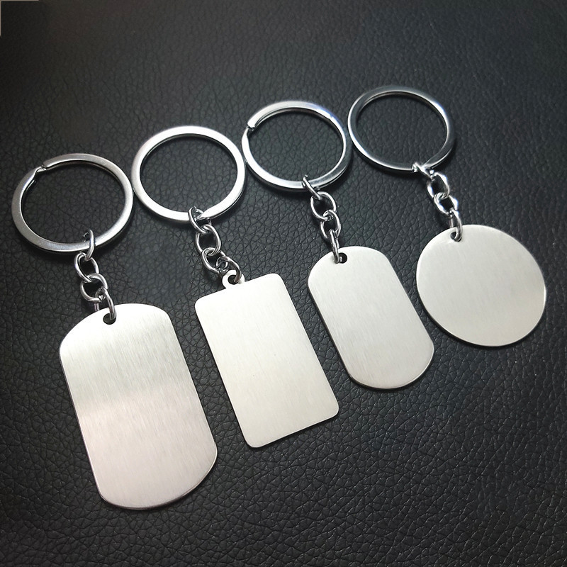 Custom Stainless Steel Dogtag Key Chain Keychain Laser Engraving Logo Blank Metal Dog Tag and Keychain