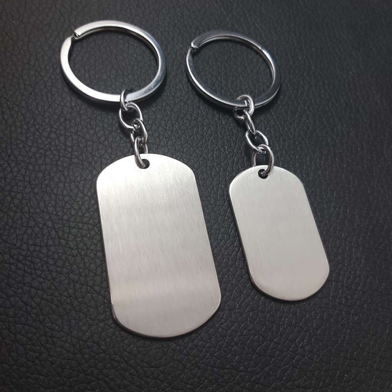 Custom Stainless Steel Dogtag Key Chain Keychain Laser Engraving Logo Blank Metal Dog Tag and Keychain