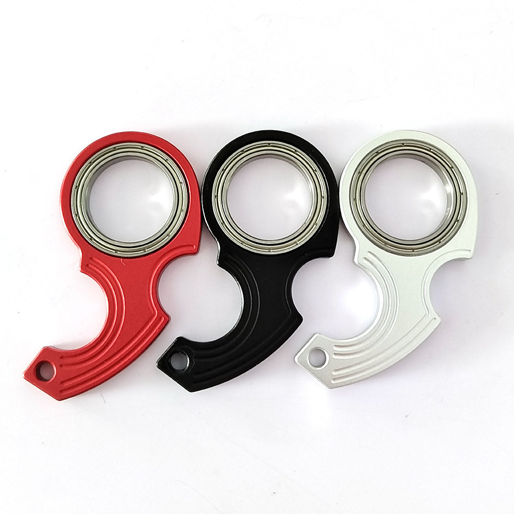 Aluminum Alloy Custom Logo Fidget Spinner Keychain Metal Karambit Spinner Key Chain Rotate Keyring