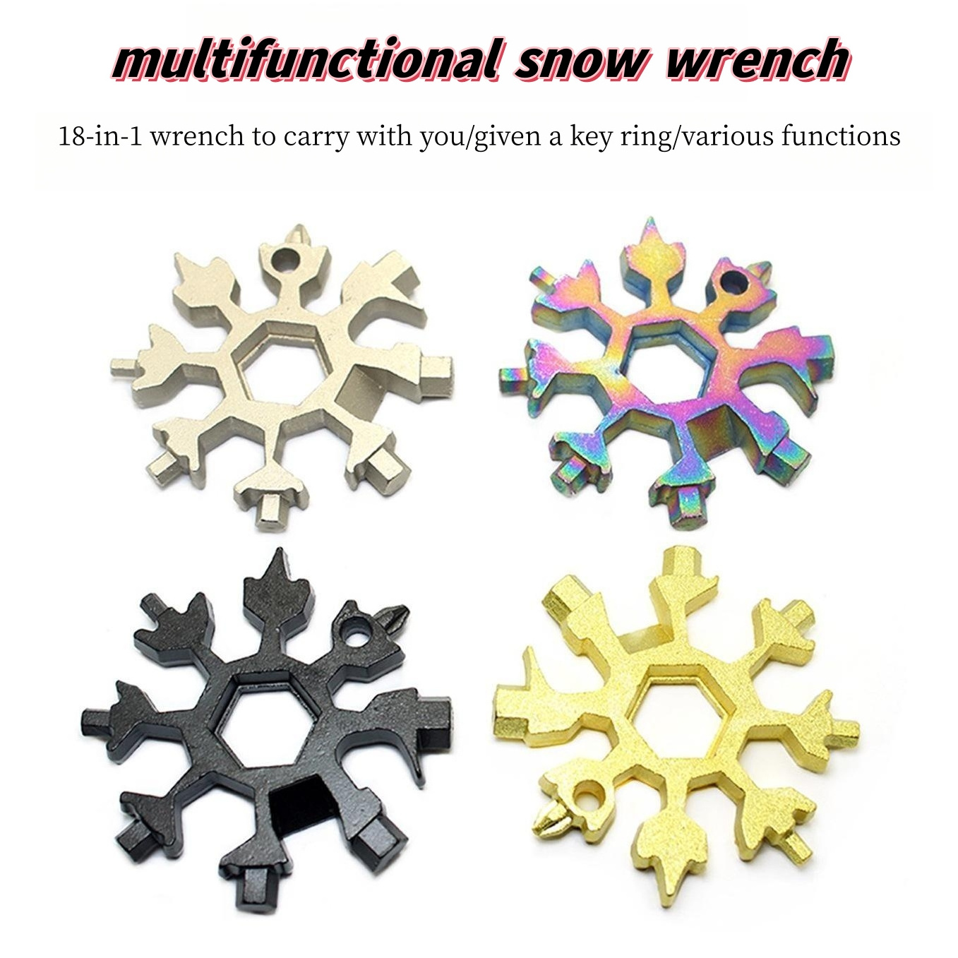 Snowflake tool card multi-function tool octagonal wrench portable inner hexagonal combination 18 in 1 mini screwdriver