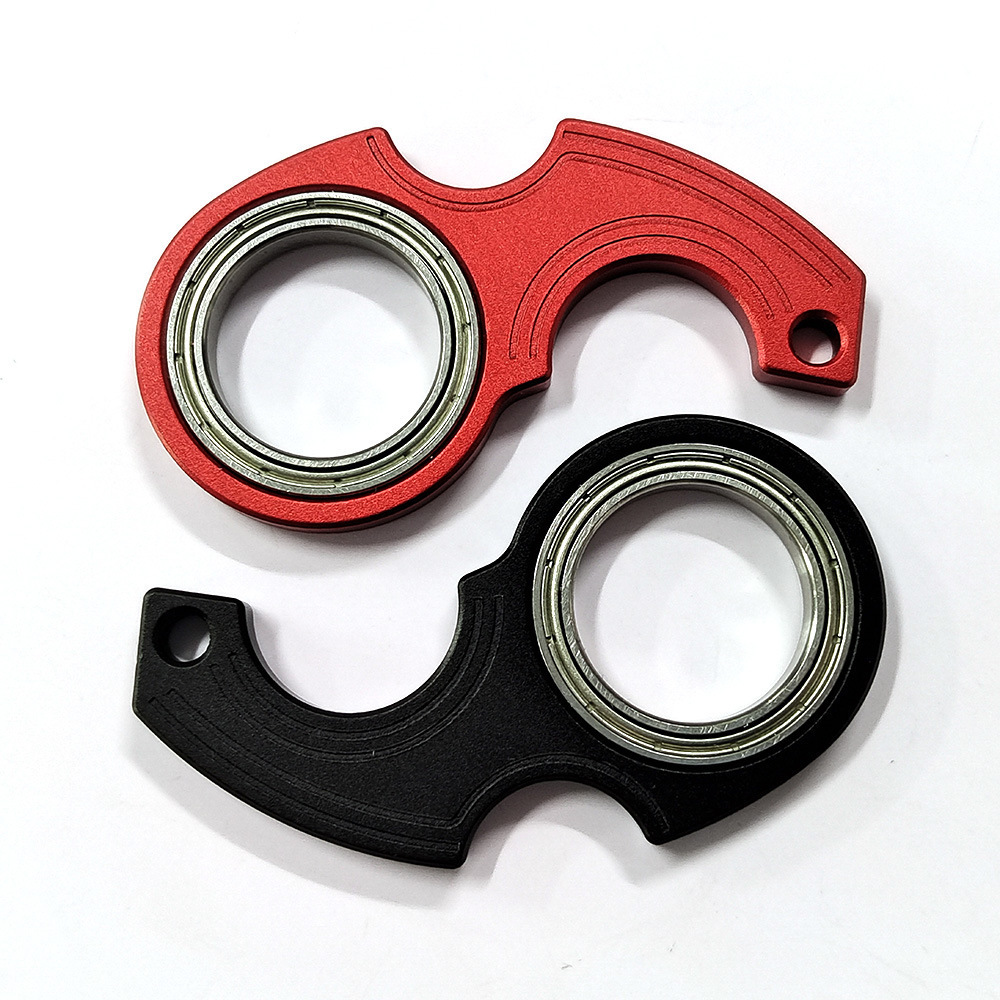 Aluminum Alloy Custom Logo Fidget Spinner Keychain Metal Karambit Spinner Key Chain Rotate Keyring