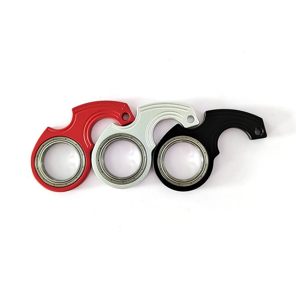 Aluminum Alloy Custom Logo Fidget Spinner Keychain Metal Karambit Spinner Key Chain Rotate Keyring