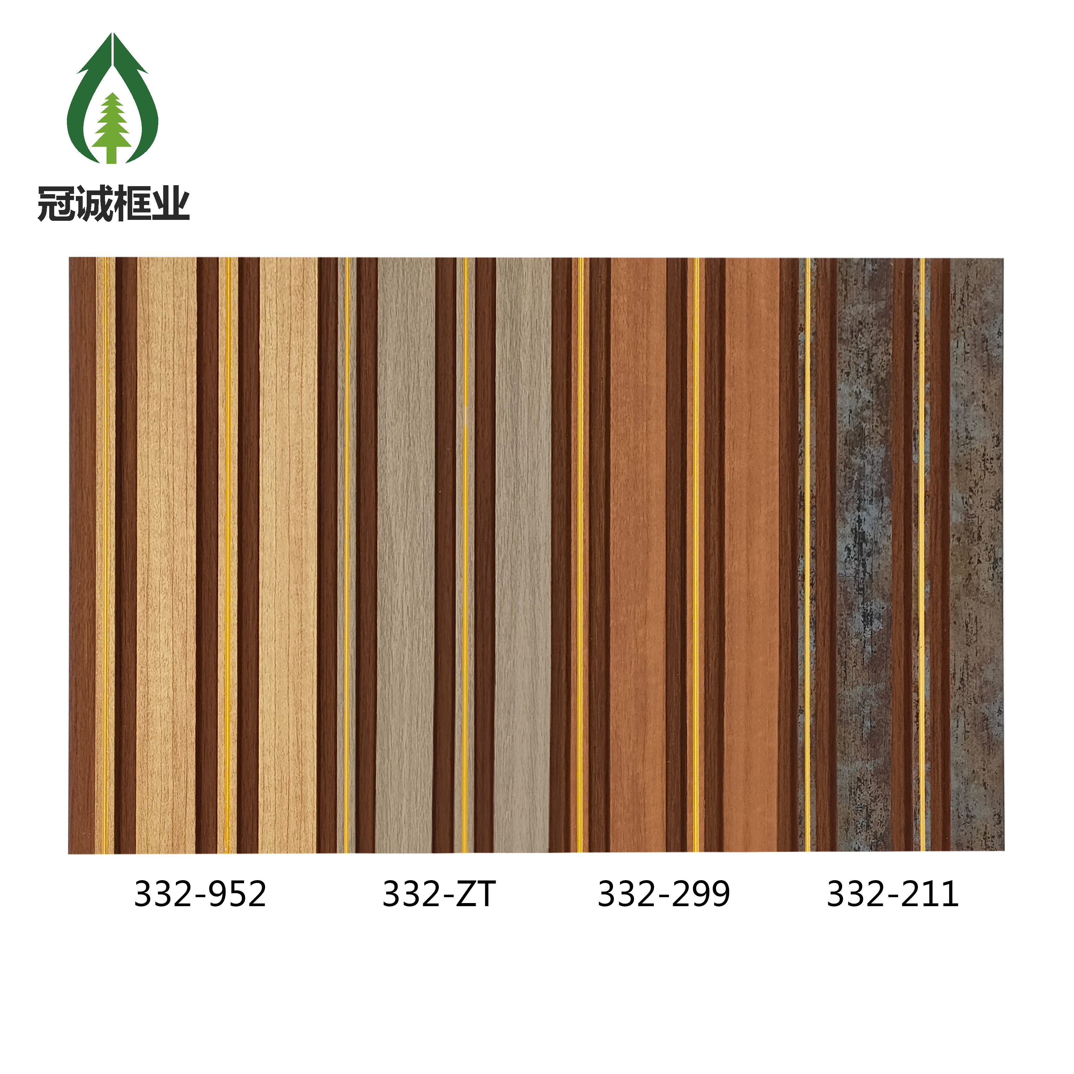 Customized Wood Grille Background Wall Skirt Board Wood Veneer Green Wall Panel Ps Wall Cladding for Home European 1000 Meters