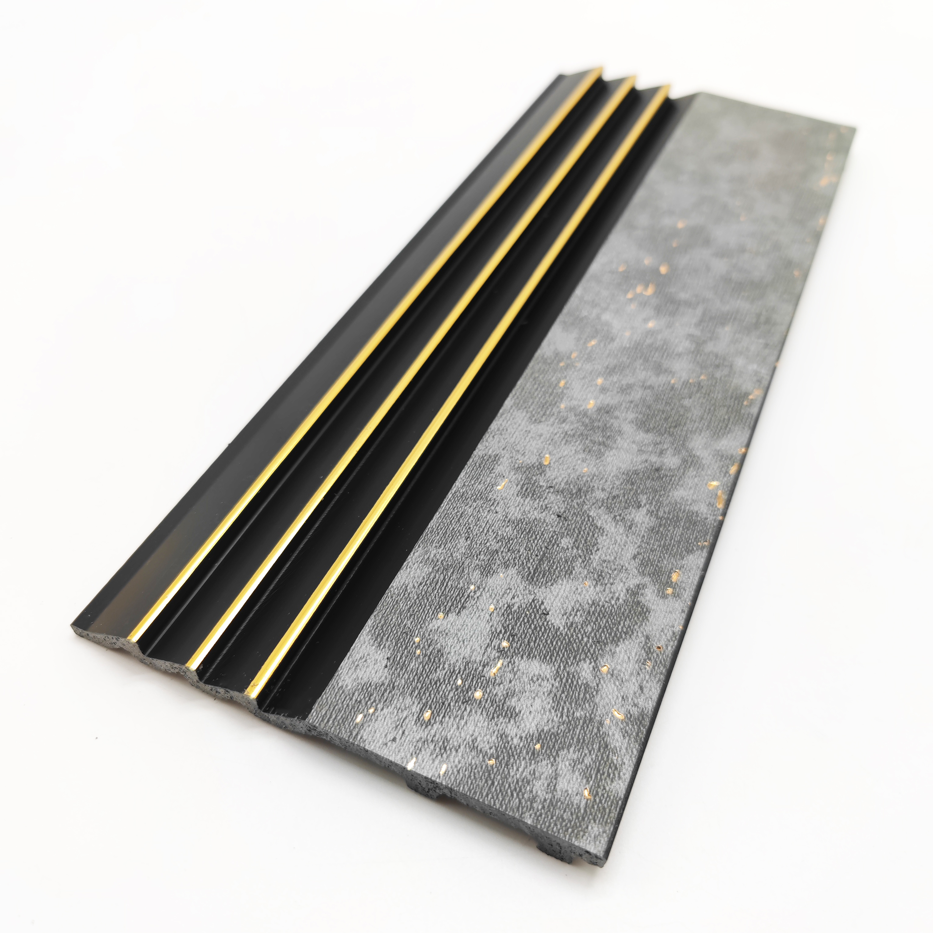 New style Marble Polished Gold Edge Interior Wall Cladding Waterproof Decoration Indoor PS PVC Wall Panel White