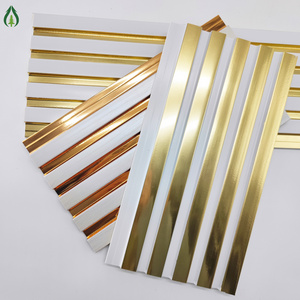 Decorative Material Manufacturer Fluted 3D Water-Proof PS Wall Panel Interior Gold White Ceiling Panel