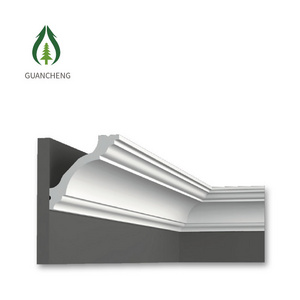 Guancheng 80*80mm decorative white primed wood mdf crown moulding for ceiling polystyrene crown moulding