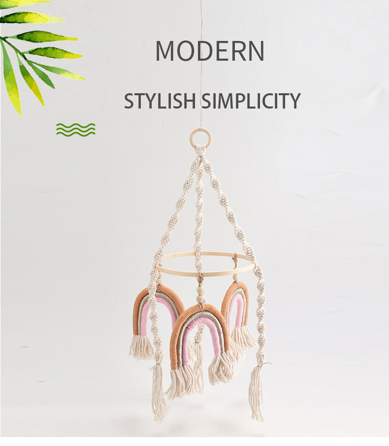 Nordic luxury design handmade rainbow Macrame wall hanging decoration pendant knitting charm living room bedroom decoration