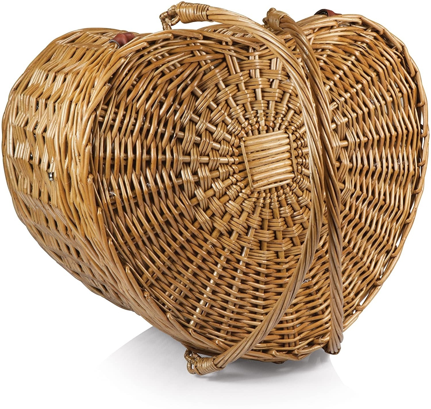 New Design Heart Shaped High Quality Handmade Natural Rattan Wicker Set Picnic Basket