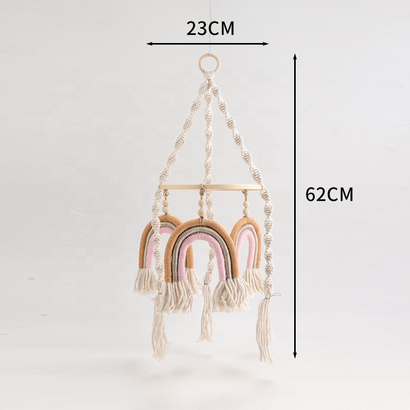 Nordic luxury design handmade rainbow Macrame wall hanging decoration pendant knitting charm living room bedroom decoration