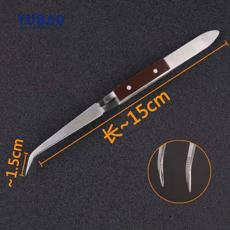 90/45 Degree Stainless Steel Tweezers Set With Inclined Extension Stainless Tweezer Tongs 90 Degree Tweezer