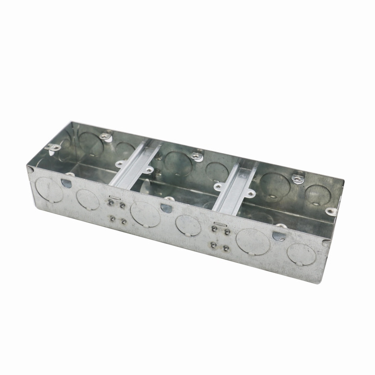 British standard 0.6mm thickness 3*6 GI box switch box GI Box/Junction Box/Switch&Socket Box and Switch metal metal bottom box