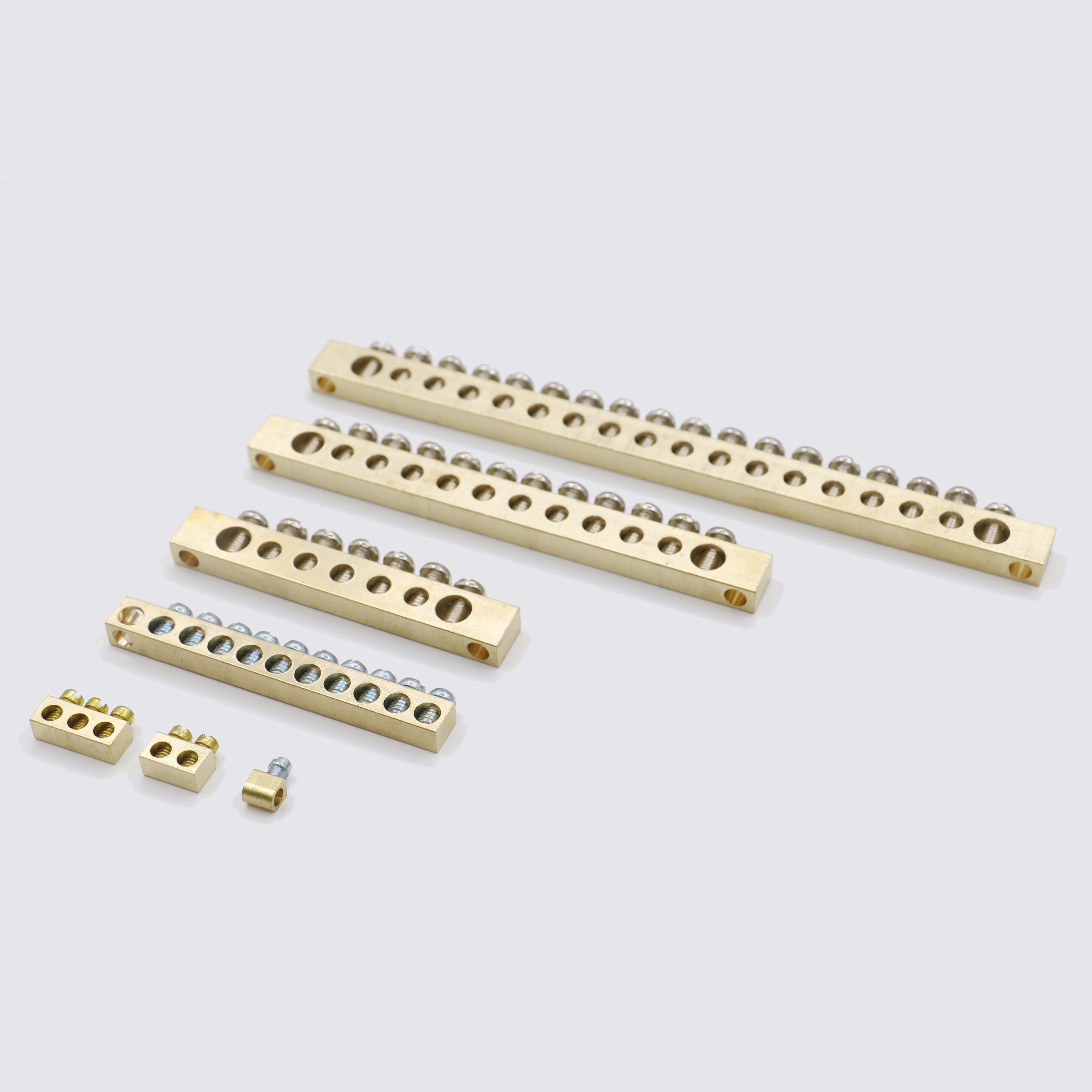 High Quality  Electrical Brass Block Bar Brass Neutral Link PCB Terminal for Power Distribution System Link Bus bar