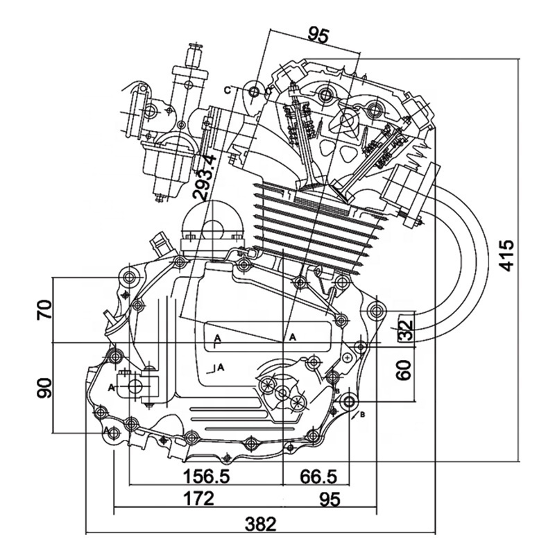 CQJB motorcycle engine assembly bike engine 125cc senke 250cc-engine chain drive