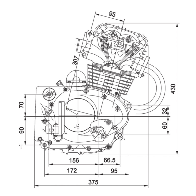 CQJB 250cc gio dirt bike engine air cooled 220cc