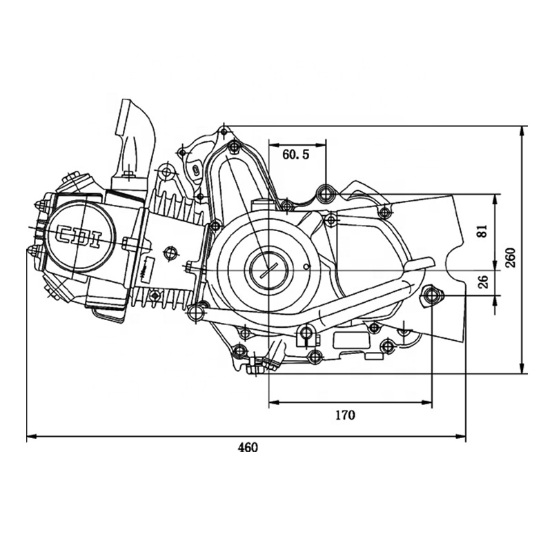 CQJB motorbike engines gas bike engine kits 120cc 126 scooter engine