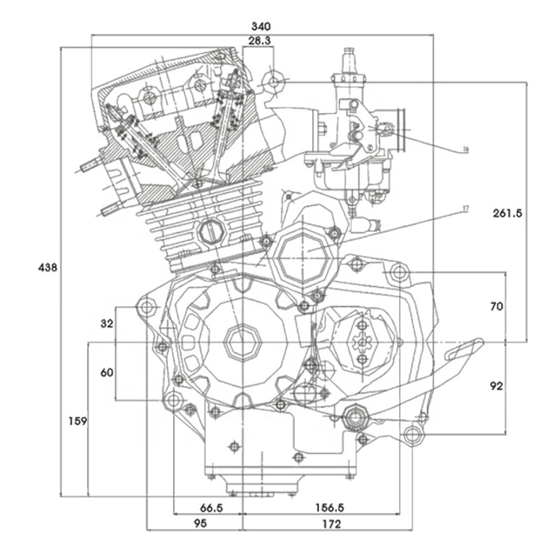 CQJB Loncin gas engine bike 175cc 2022 super power 72v 5000w/ 8000w 12000w bike engine