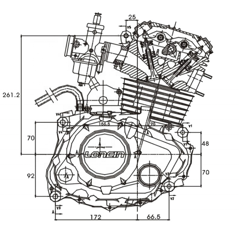 CQJB motorcycle motorbike pitbike engine re250cc assembly