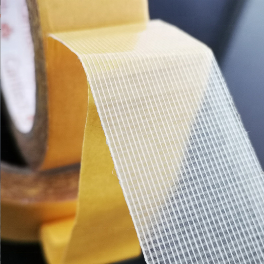 Manufacture double sided fiberglass fabric tape super strong adhesion special for floor and windows fixation