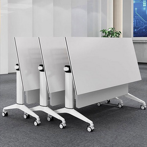 Luxury  Folding Office Meeting Training Table Desk Modern Foldable Conference Table with Aluminum Alloy Leg For Adult