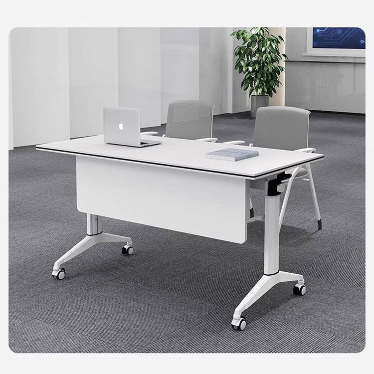 Luxury  Folding Office Meeting Training Table Desk Modern Foldable Conference Table with Aluminum Alloy Leg For Adult