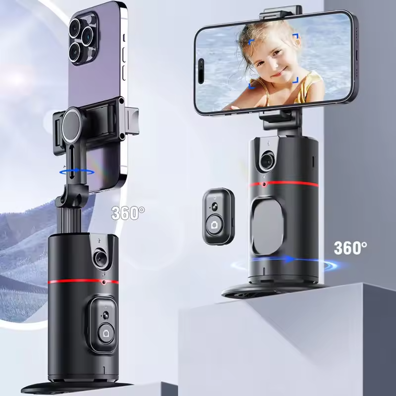 Desk stand for smart phone 360 intelligent selfie tracking shooting phone Auto Face Object Tracking Camera P02 Phone Holder