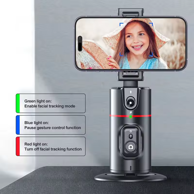 Desk stand for smart phone 360 intelligent selfie tracking shooting phone Auto Face Object Tracking Camera P02 Phone Holder