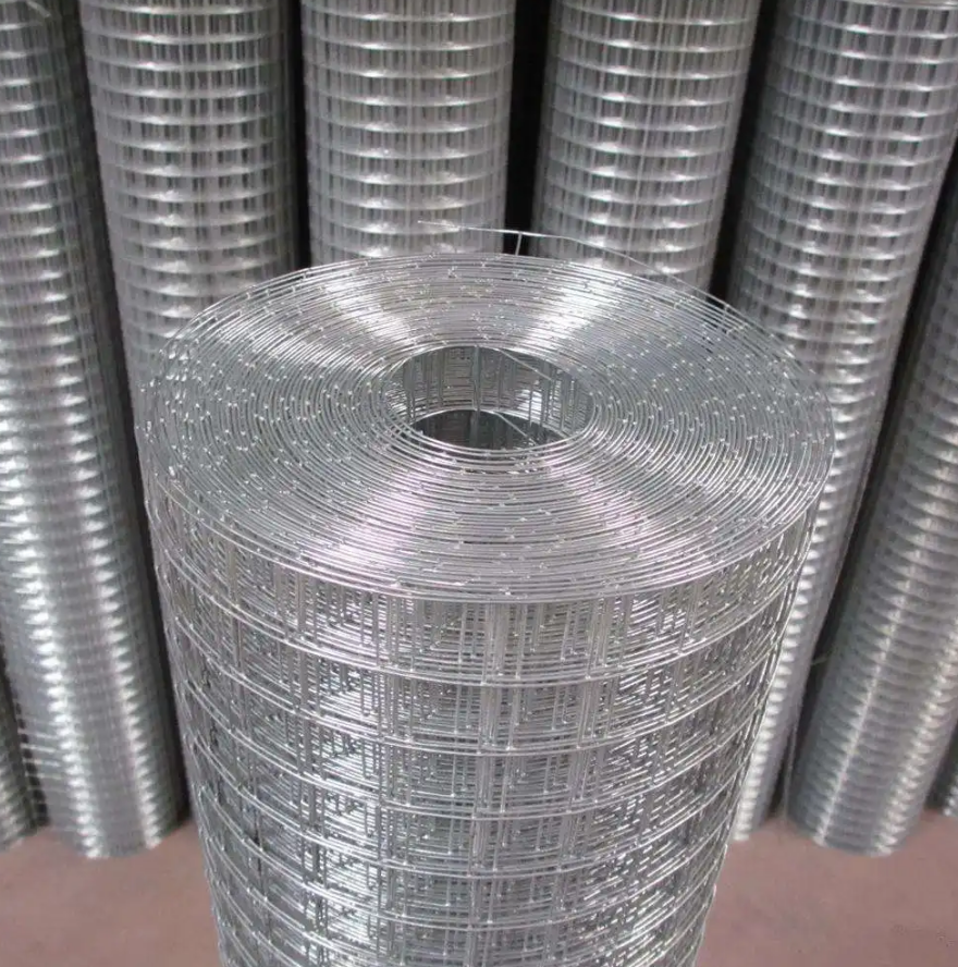 Custom 8 9 12 16 21 26 gauge hot-dip rust proof galvanized stainless steel welded wire mesh roll for garden fence/ bird cage