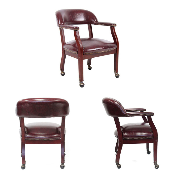 Wooden Seats Solid Wood Frame Dining Chairs Wooden Leather Upholstered Back Coffee Chairs