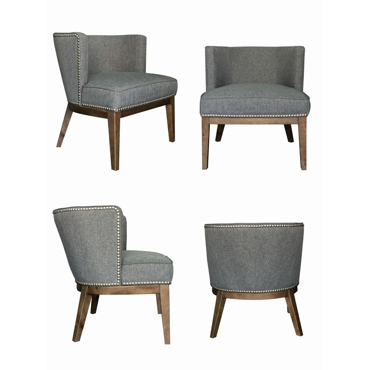 Modern Wooden Dining Chair With Arm Attractive Design Grey Comfy Gray Soft Bedroom Chair