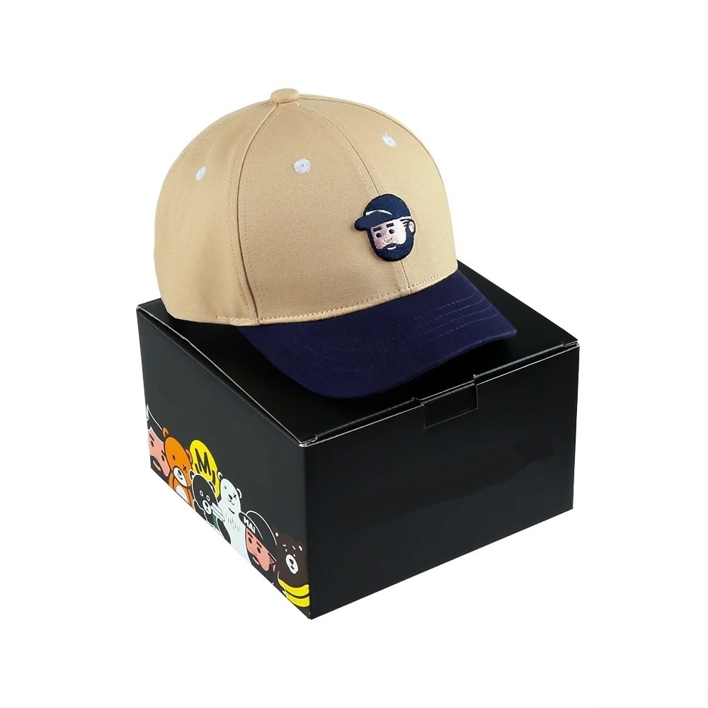 wholesale custom black mailer box collapsible luxury clear plastic window snapback hat baseball hat boxes