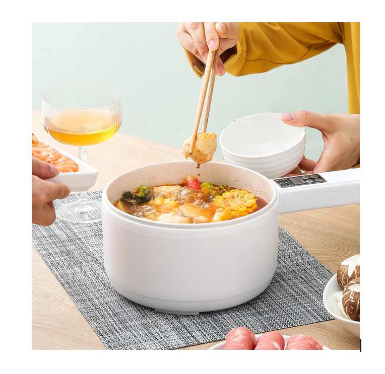 Electric Pot Kitchen Appliances Round Electric Skillet Frying Pan With Glass Lid Portable Electric Hotpot